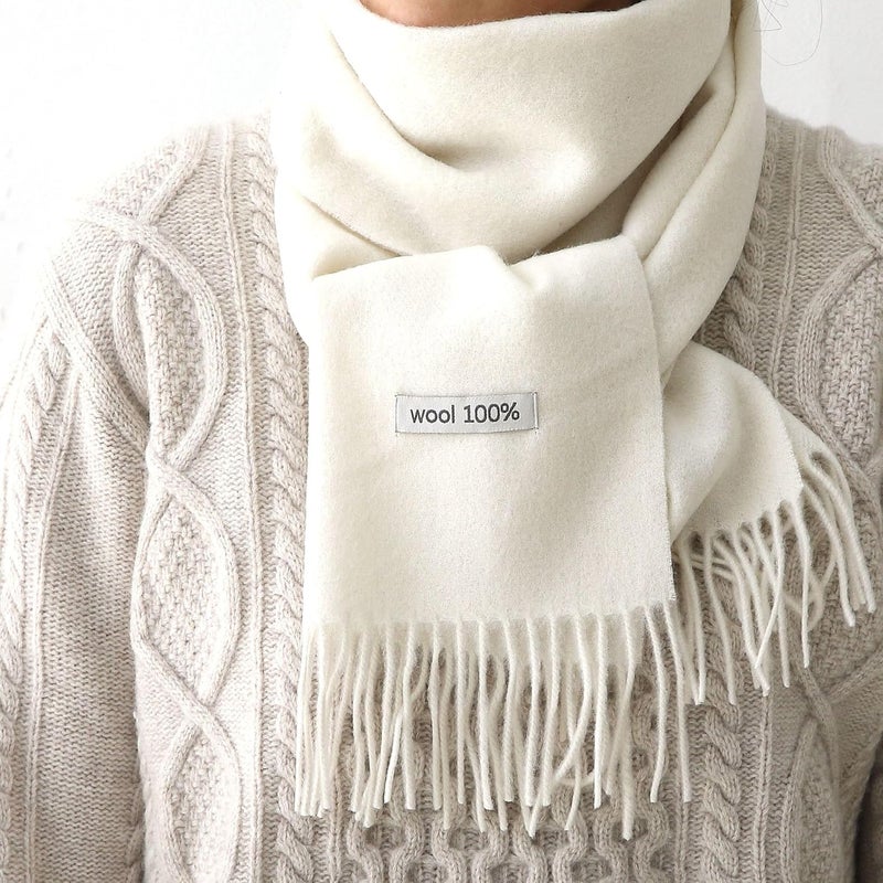 linişte 100% Wool Scarf - Men and Women Winter Warm Soft Luxurious Solid Colors Gift Box - Image 2